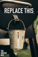 Upgraded Grease Bucket - THE GREASE BOX GX-1 for Wood Pellet Grills (Side Grease Spouts) Includes (1) Silicone Box Liner