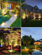 ZYAN Solar Landscape Spotlights, Separate Monocrystalline Panels & USB-C Powered 10800mAh Auto On Off Dusk to Dawn, Outdoor IP65 Waterproof, Warm White for Yard Path Patio (100 Lumens × 8 Pack)