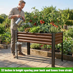 SnugNiture Raised Garden Bed with Legs, 48×18×32in Outdoor Metal Elevated Raised Planter Box for Backyard, Patio, Balcony