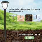 15 Pcs 8.25 Inch ABS Plastic Ground Spikes for Solar Torch Lights, Black Replacement Stakes for Garden Pathway Markers