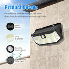 Aootek Solar Outdoor Motion Sensor Lights 2500Lm Solar Panel to 15.3 in² and 3 Modes(Security/Permanent On All Night/Smart Brightness Control) with IP65 Waterproof with Wide Angle(4pack)