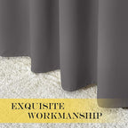 NICETOWN Grey Blackout Doorway Curtain 80 inch Length, Grommet Room Darkening Thermal Insulated Soundproof Window Treatments for Bedroom/Closet, W52 x L80, 1 Panel