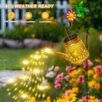 Hummingbird Solar Lanterns Garden Decor, Outdoor Waterproof Watering Can with Shepherd Hook, Solar Garden Decor for Yard Outdoor Landscape Pathway, Gifts for Women Mom Grandma Birthday Christmas Gifts