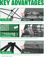 acepic 8x6 instant pop up greenhouses green/clear, close-up detail