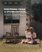 KINGYES Oversized Outdoor Rocking Chair Set of 2, All-Weather Patio Rocking Chairs for Porch, HDPE Outdoor Patio Rockers with High Back & Wide Seat for Garden, Lawn, Coffee