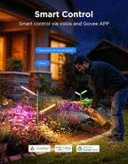 Govee Outdoor Garden Lights 2 Pack, RGBWWIC Smart LED Pathway Lights for Landscape Lighting, 16 Million Colors and 64 Scenes, IP66 Waterproof for Outdoor Patio, Compatible with Alexa, Matter