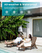 Ciokea Lounge Chair Outdoor, Oversized Chaise Lounge Chair with 5 Positions, HDPE, Patio Lounge Chair with Wheels & Cup Holder for Pool, Deck, Poolside, Dark Brown