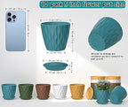 10 Pack 5 Inch Plant Pots with Drainage and Saucers, Multicolour Plastic Flower Pots for Indoor and Outdoor Plants, Stackable Nursery Planters for Houseplants and Herbs, Multicolour