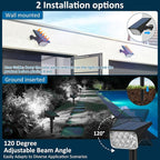 T-SUNUS Christmas Solar Spotlights White 6000K IP65 Waterproof 2-in-1 Outdoor Landscape Spot Lights Garden Light for Flag Tree Yard Driveway Porch Walkway Patio Statue Graveyard Halloween 1 Pack