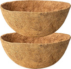 18 Inch Natural Coconut Fiber Liner for Hanging planters Round Coco Replacement Liners for Flower Basket Planter Large Coco Coir Pots for Outdoor Garden Plants – 2 Pack