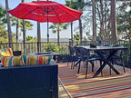 2xhome Set of 2 Patio Dining Chairs | Modern Stackable Outdoor Pool Side Chair | Weather Resistant Plastic for Yard, Porch, Balcony, Kitchen, Black