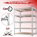 REIBII 2020LBS Garage Shelving Heavy Duty Metal Shelving 5 Tier Storage Shelves, Metal Shelves for Basement, Warehouse, Pantry, Closet, Kitchen, 72" H x 35.55" W x 16" D, Galvanized, 3 Pack