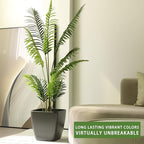 Dexceder 15x14 Self Watering Planter with Wheels Indoor Outdoor, Inner Mat Design, Thickened Large Floor Standing Flower Plant Pot with Water Level Indicator (Slate Gray Matte)