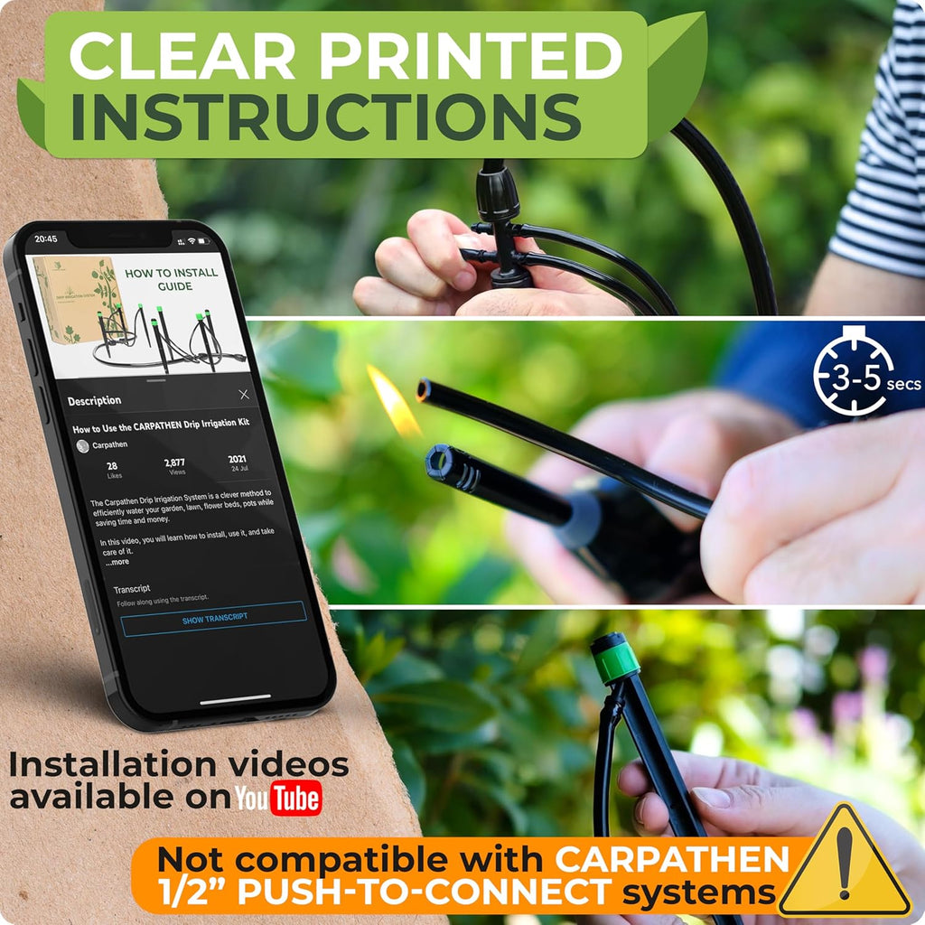 carpathen drip irrigation system kit for garden watering, package contents