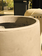 Kante 11.6" Dia Round Concrete Planter, Outdoor Indoor Large Plant Pots Containers with Drainage Hole and Rubber Plug for Home Garden Patio, Natural Concrete
