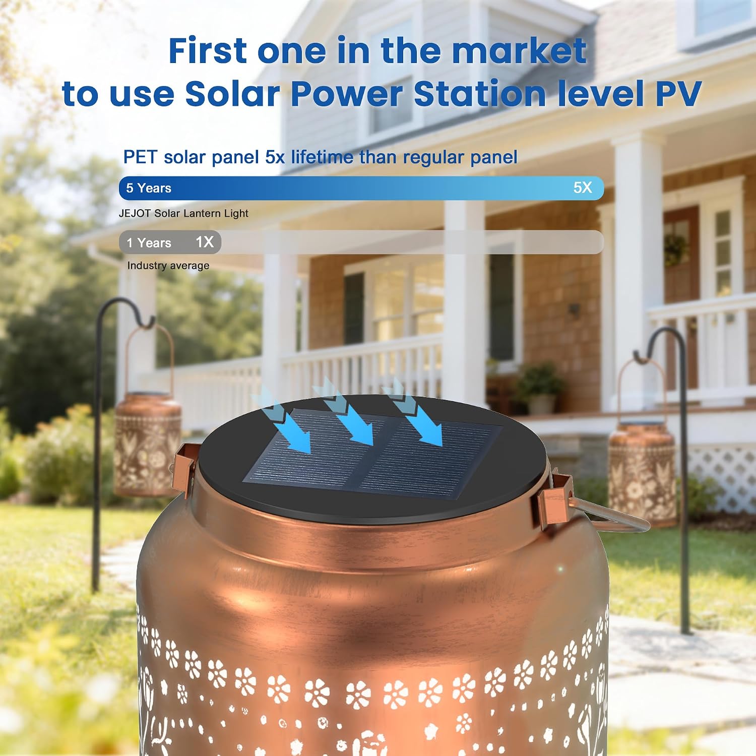 JEJOT Hummingbird Solar Lanterns Outdoor Waterproof,Birthday Gift for Women | Gifts for Mom Grandma, Metal Hanging Solar Light for Yard Garden Porch Landscape Deconration-1Pack