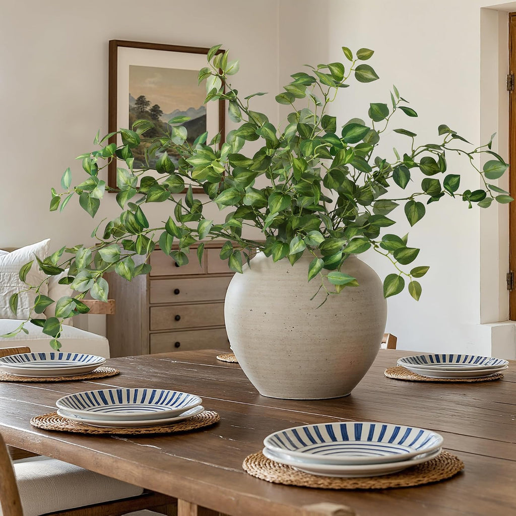 hyeflora 5pcs artificial eucalyptus leaves stem plants for, main product view