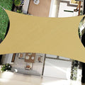 12' x 16' Rectangle Sun Shade Sail Canopy UV Block Sunshade for Outdoor Patio Garden Backyard Pergola Shade Cover Sand