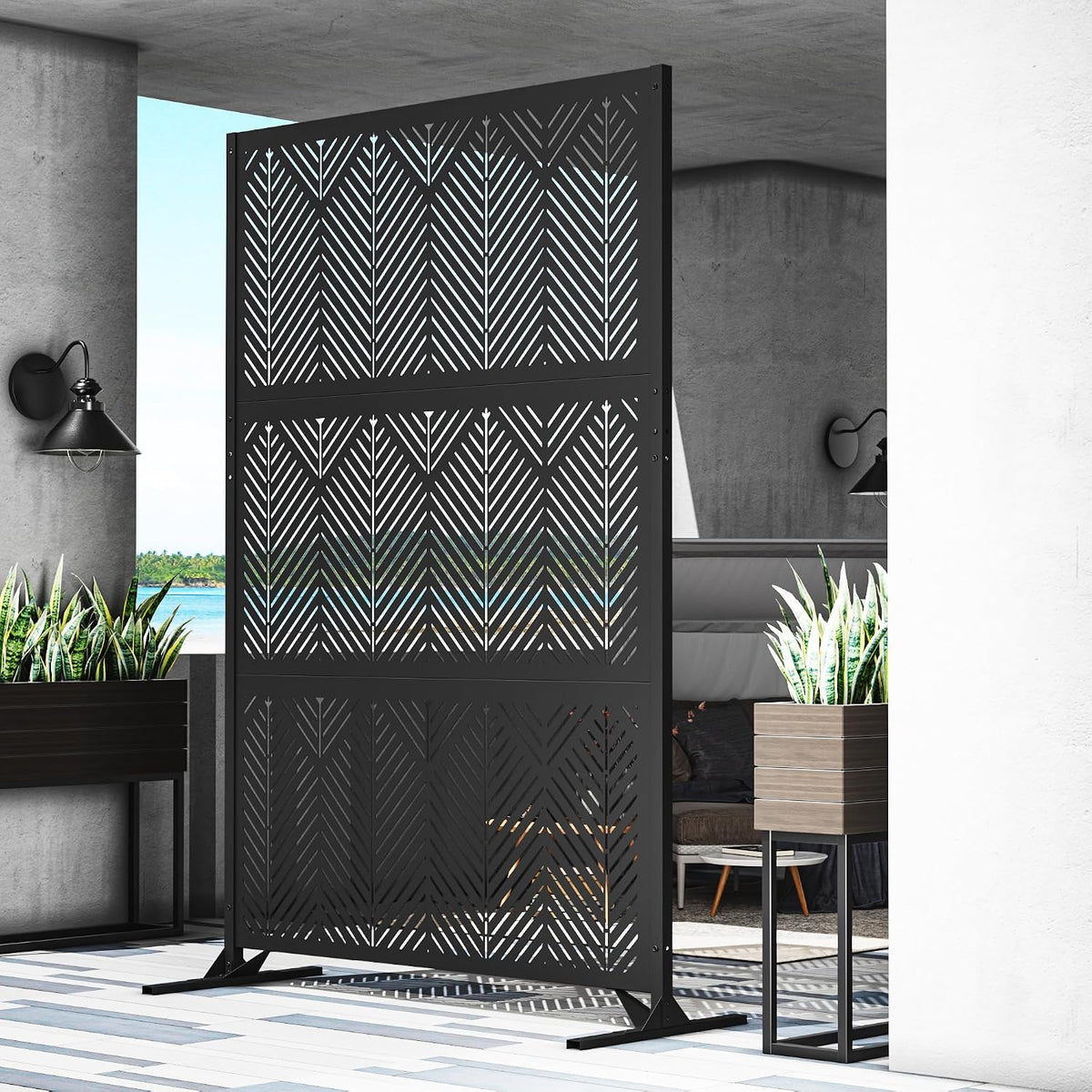 modern shade 4x6 ft metal privacy screen with, main product view