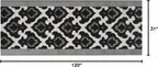 Custom Length Cut to Size Fleur de Lis Inspired Carpet Runner Rug for Hallways, Non Slip Rubber Backed, 31 inch Wide X Customized Length, Royal Grey, 31 inch X 10 feet