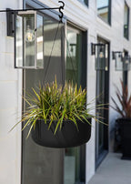 Veradek Mason Series Hanging Kona Planter - Round Planter for Outdoor Balcony/Patio | Made from Plastic-Stone Composite with Hanging Attachment | Modern Décor for, Flowers, Succulents, Small Plants