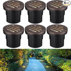 LEONLITE Dia. 4 Inch Well Lights Landscape LED In Ground, Grated Top, 3000K Warm White, 12-24V AC/DC CRI90 Low Voltage Garden Landscaping, Oil Rubbed Bronze Aluminum Housing, Pack of 6