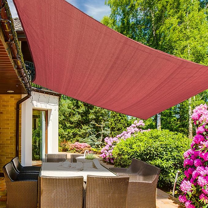 KANAGAWA 10'X10' Rust Red Custom Size Sun Shade Sail Square UV Block Canopy Cover for Patio Backyard Lawn Garden Outdoor (Customized Available)