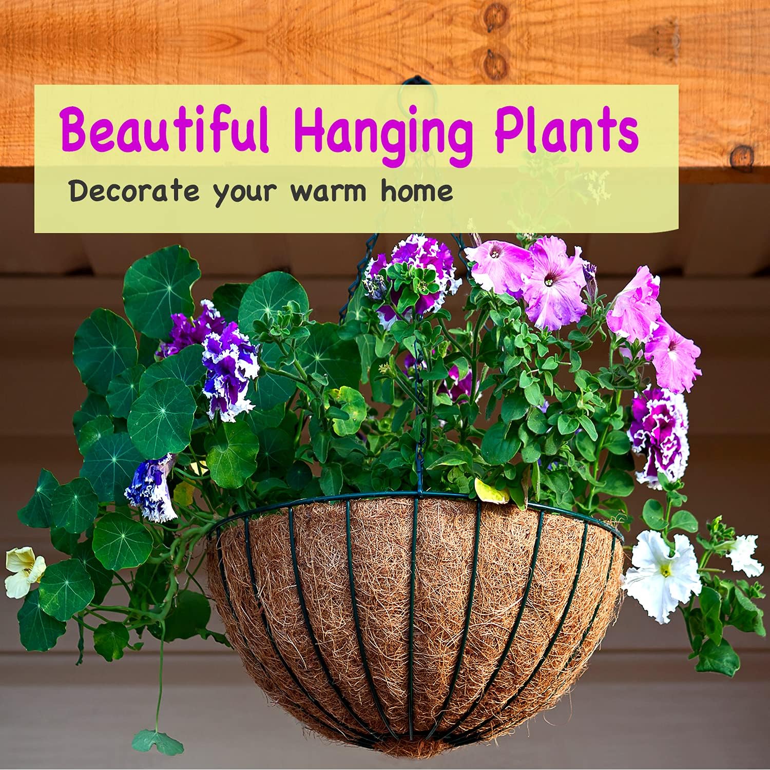LAVEVE Coco Coir Liner Replacement for Plant Hanging Basket, 2 PCS 16 Inches Round Thick Coconut Fiber Liners for Garden Flowers Vegetables Pot, Box Planter | 100% Natural Round Thick Coconut Fiber Liners for Garden Flowers Vegetables Pot, Box Planter