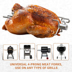 onlyfire 6002 Rotisserie Meat Forks for Grills, 1 Pair | For Any Gas/Charcoal Grills, Fits 1/2-Inch & 3/8-Inch Hexagon, 3/8-Inch & 5/16-Inch Square Spit Rods