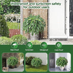 49” Artificial Ferns for Outdoors Planter, 128 Leaves per Fern, Set of 2, Large Lush Fake Boston Ferns Hanging Plants, UV Resistant Faux Greenery for Porch Patio Garden Home Decor Indoor Outdoor