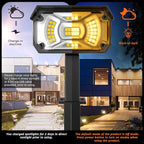 3 Brightness Modes Solar Outdoor Lights with Super Bright 40LEDs, 360 Adjustable Lighting Angle, USB Charging, Longer Working Time, Waterproof, Patio, Porch, Driveway