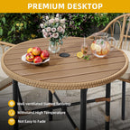 dwvo outdoor patio dining table round for 4, side view
