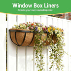 ZeeDix 24 Inch Trough Coconut Liners for Planters (2-Pack) - 100% Natural Coconut Coir Fiber Planter Liners Replacement for Window Boxes, Wall Baskets, Deck Flower Boxes, Garden Railing Fence Troughs