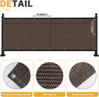 3' x 16' brown balcony privacy screen, side view