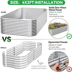3 Pack Tall 4x2FT Corrugated Galvanized Steel Raised Garden Bed Outdoor, Metal Above Ground Garden Bed for Vegetables and Flowers, Raised Beds for Gardening