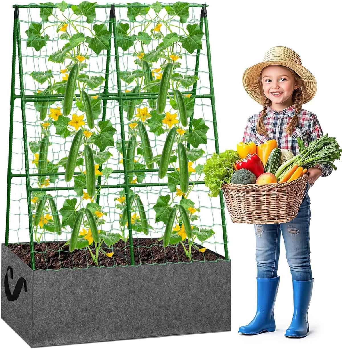 cucumber trellis with grow bag, 50 x 36, main product view
