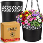 rtzen 2-pack garden planter pots with chain hangers, main product view