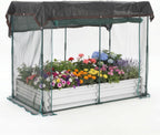galvanized raised garden bed with dual protection cage, main product view