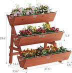 3-Tiers Wooden Raised Garden Bed,Wood Planter Box for Vegetable,Flower Rack,Flower Pot Stands,Indoor Outdoor Gardening Planting Beds (Brick red, Large)