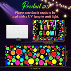 HunnmingRe 2 Pcs Glow in the Dark Party Backdrop Dance Floor Rug, Dot | Neon Backdrop 3.9x5.9ft, 39x118in Light up Floor Mat, Photo Booth Background for Bar Disco Birthday 70s 80s Glow Party