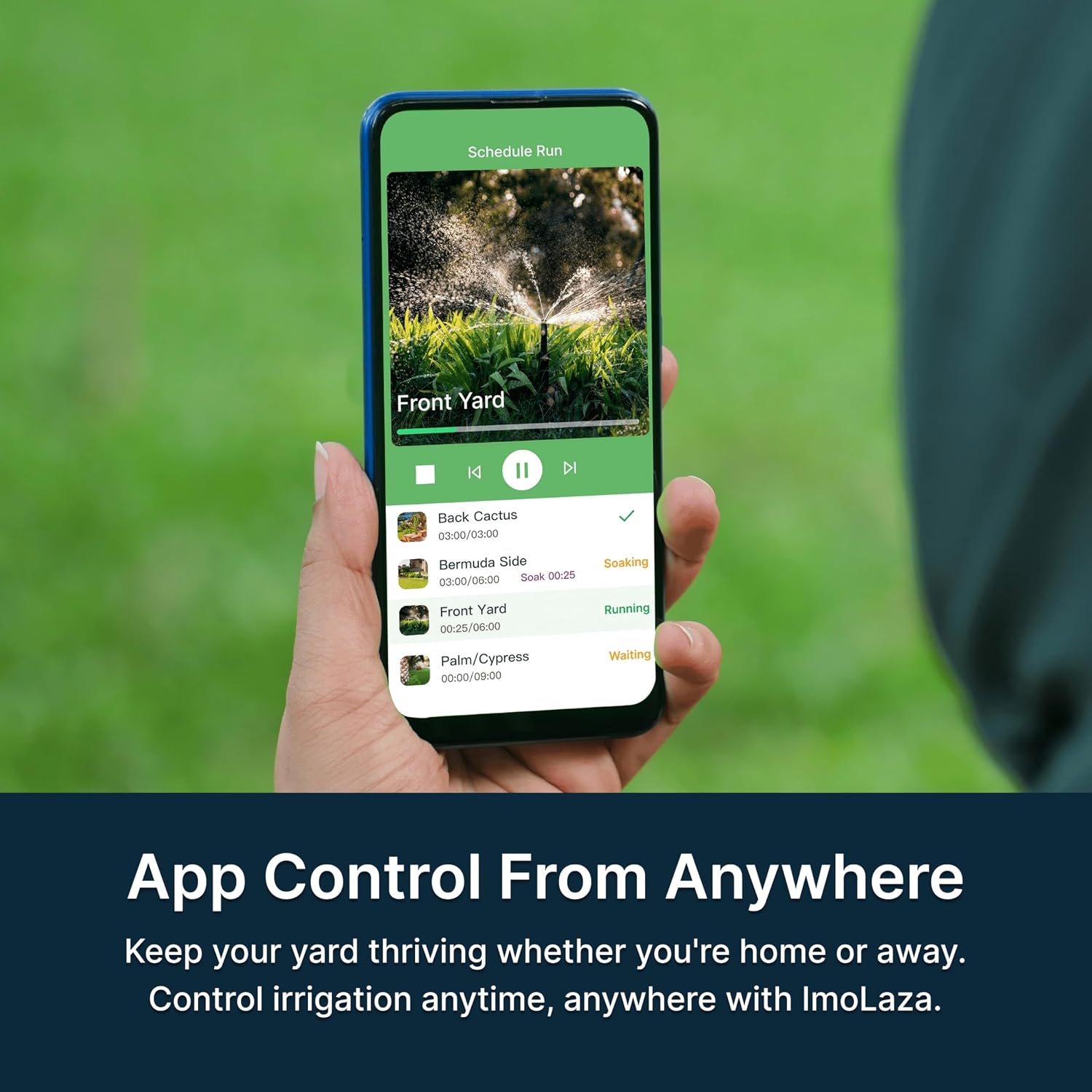 Indoor Smart Sprinkler Controller-ImoLaza Mini 4-Zone WiFi Auto Irrigation | Flexible watering schedules, up to 24 daily timers for new lawns, auto weather skip, easy install, app & voice remote control