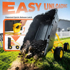 sekey garden dump cart, 1000 lb capacity, quick-release, side view