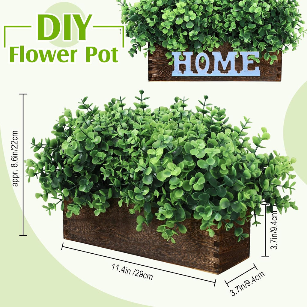 lyrow 2 pack eucalyptus plant,brown,11.4 inch,emerald green round shown in use