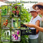 Cucumber Trellis for Raised Bed,U-Shape Garden Trellis for Climbing Plants Outdoor, Metal Arch Trellis for Vegetables, Plant Support for Vine,Tomato, Pea (Green, 49.6" L×30" W×47.2" H)