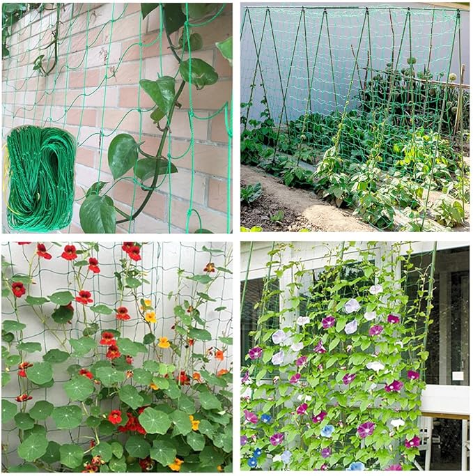 Garden Nylon Mesh Plant Support Trellis Netting Plant Climbing Net for Flower Fruits Vegetables Tomato Plants 5.9Ft x 16.5Ft
