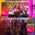 KSIPZE 96ft Led Strip Lights RGB Music Sync Color Changing Bluetooth Led Lights with Smart App Control Remote Led Lights for Bedroom Room Lighting Flexible Home Décor