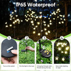 Solar Garden Lights Garden Decor, Solar Flowers Outdoor Decorative,2Pack 40LED Fairy Solar Lights Outdoor Waterproof Outside Yard,Patio,Pathway Decorations,Gardening Gifts for Women Mom