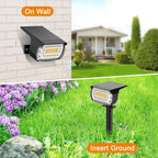 LANSOW Solar Spot Lights Outdoor, [12 Pack/76 LED] 2-in-1 Solar Landscape Spotlights, 3 Modes IP65 Waterproof Dusk to Dawn Solar Powered Flood Wall Lights for Outside Yard Garden Pathway(Warm White)