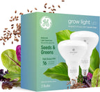 GE Grow Lights for Indoor Plants, BR30 Indoor Floodlight, LED Light Bulbs for Seeds and Greens with Balanced Spectrum, 25,000 Hours Lifespan, 16 PPF, 2 Pack (Packaging May Vary)