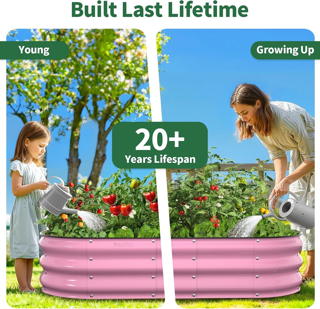 kesfitt raised garden bed, 4x2x1 ft galvanized steel, view 9